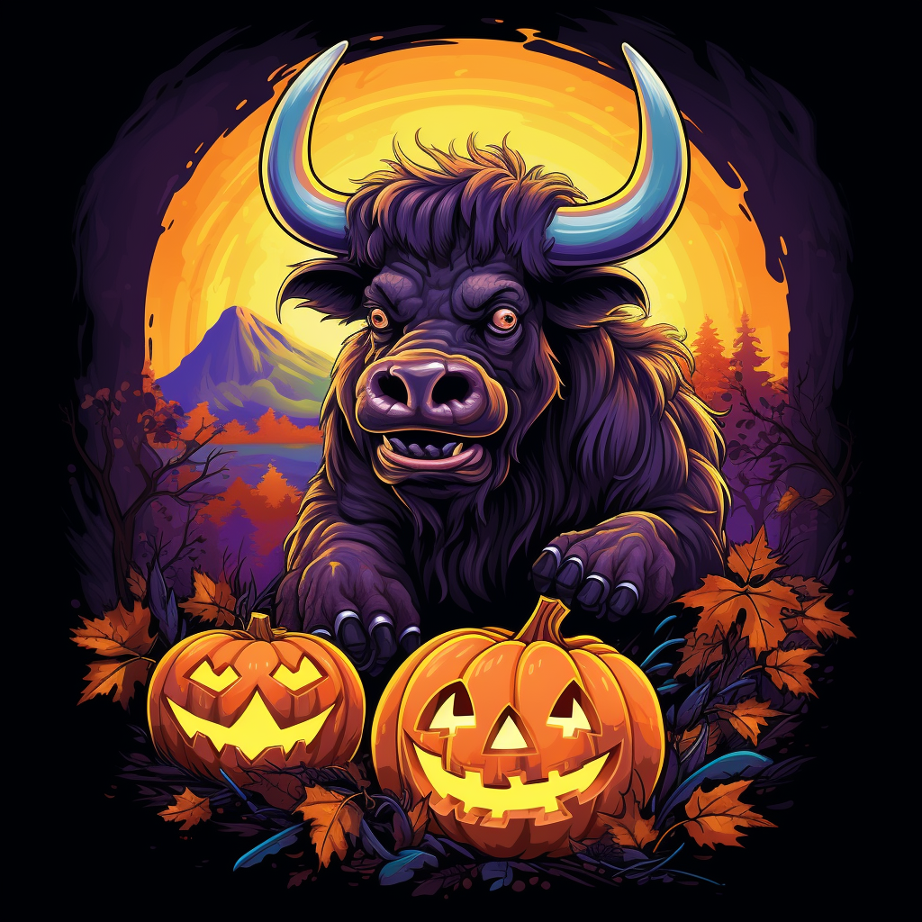 Fun Buffalo Carving Pumpkin Jack-o-Lantern