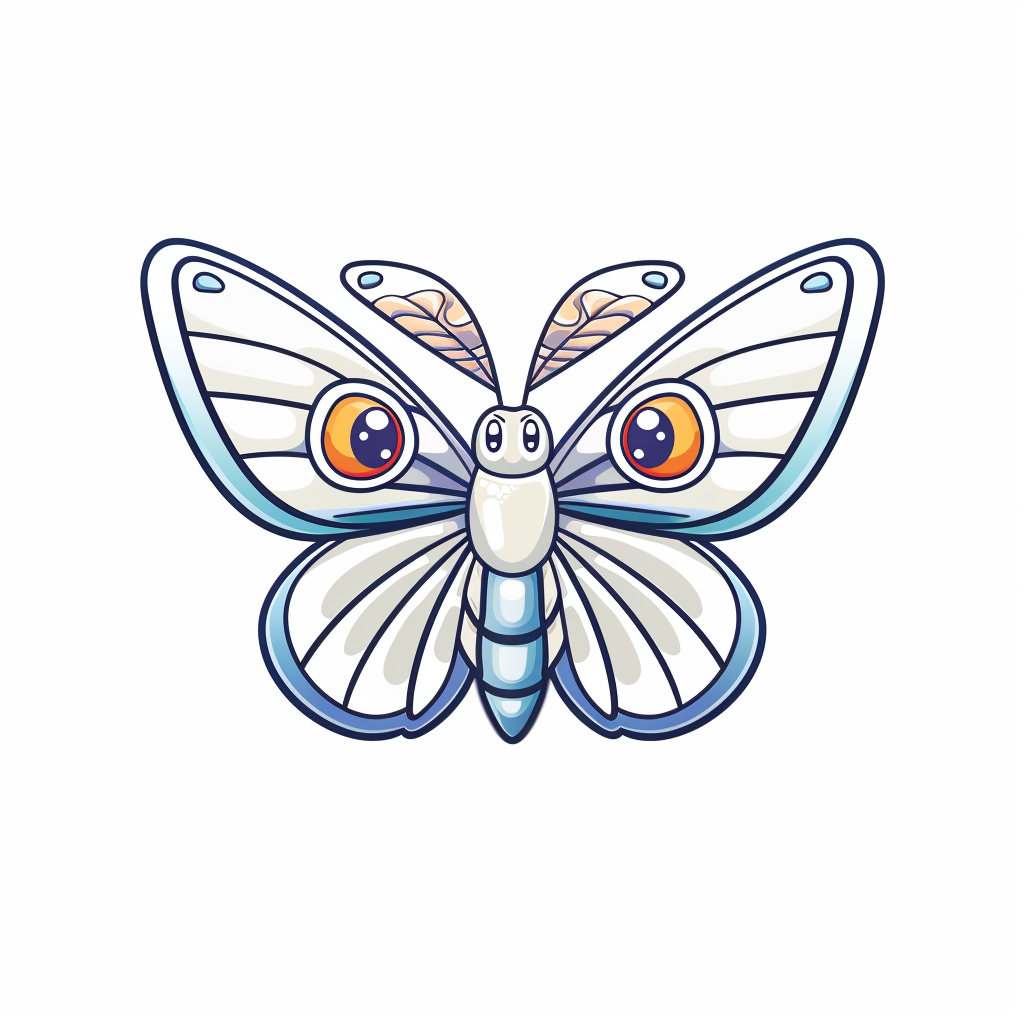 Cute Cartoon Butterfly Outline Drawing