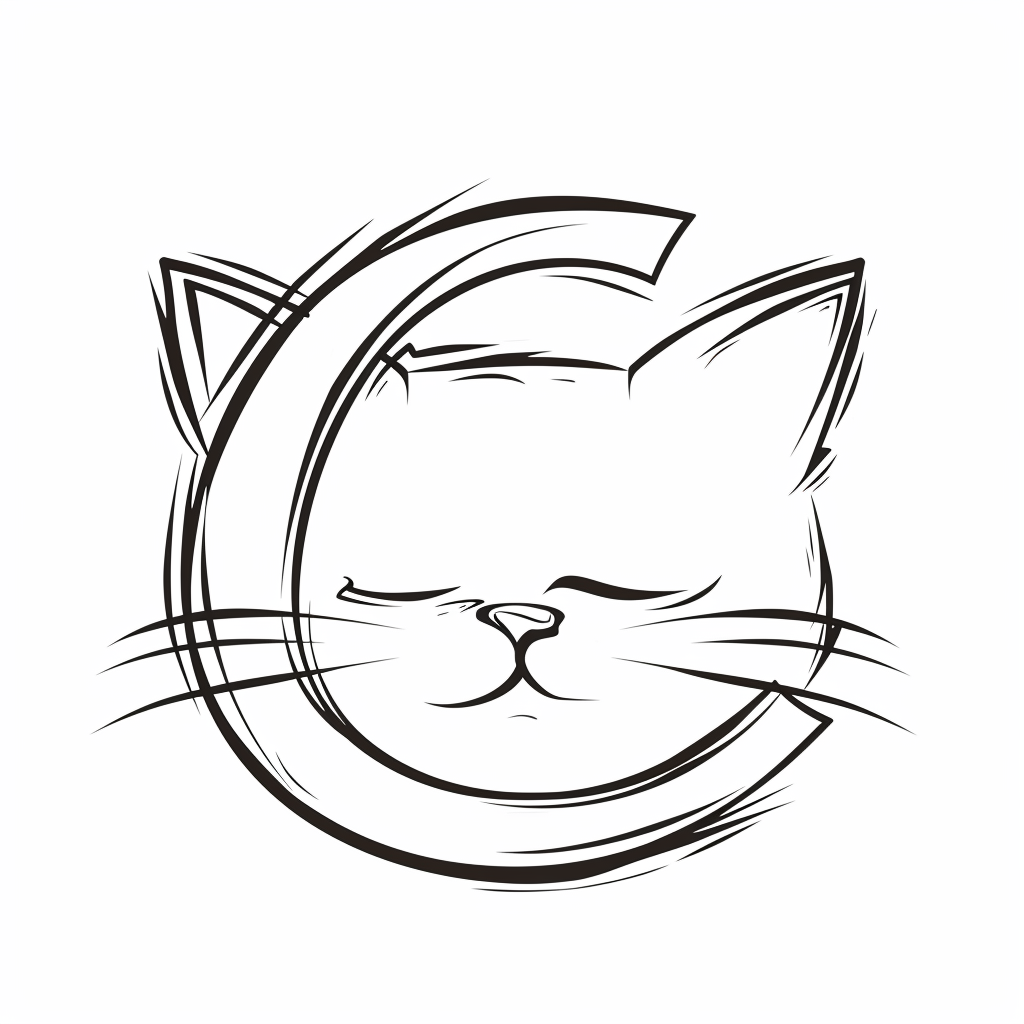 Cartoon cat head letter C