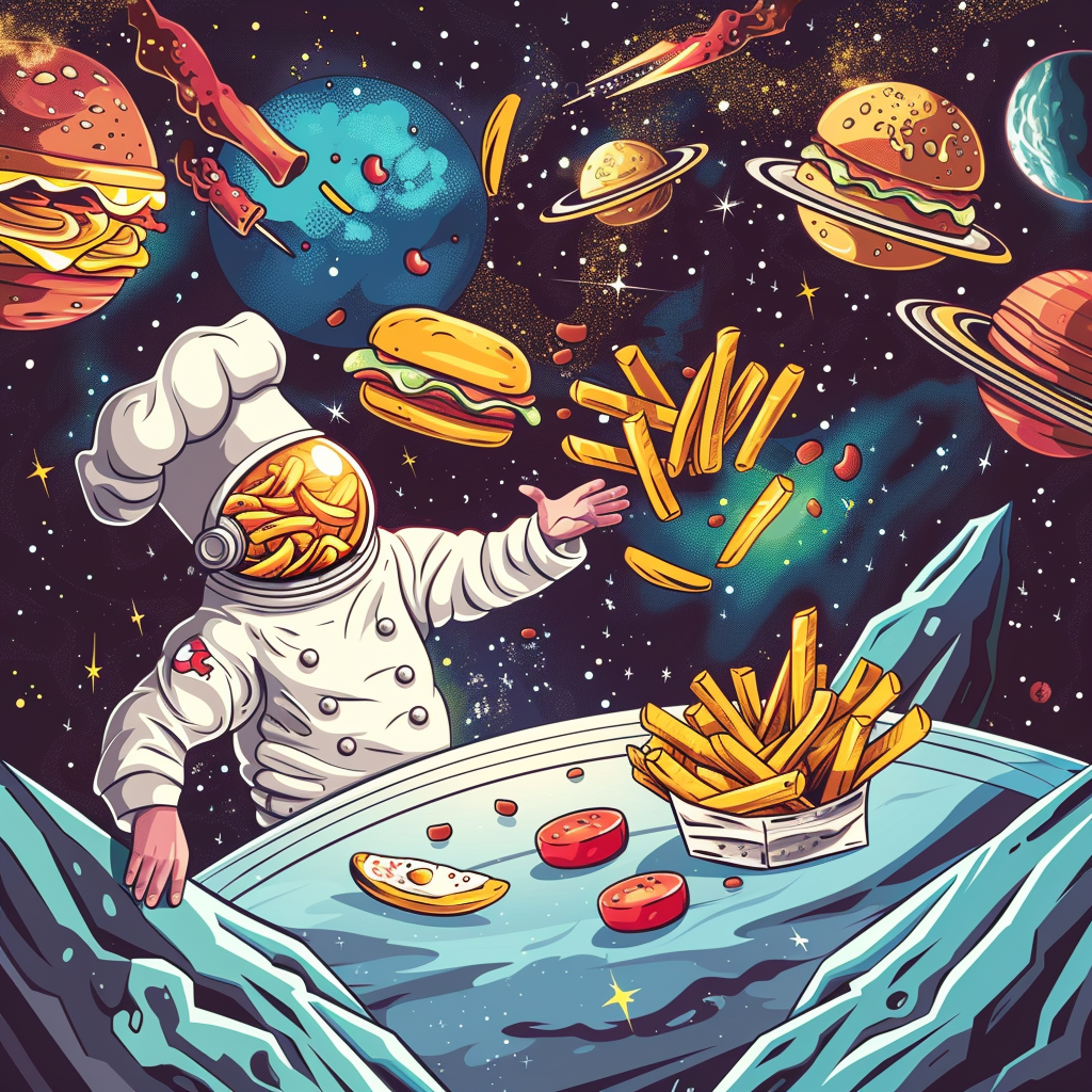 Cartoon Chef in Space