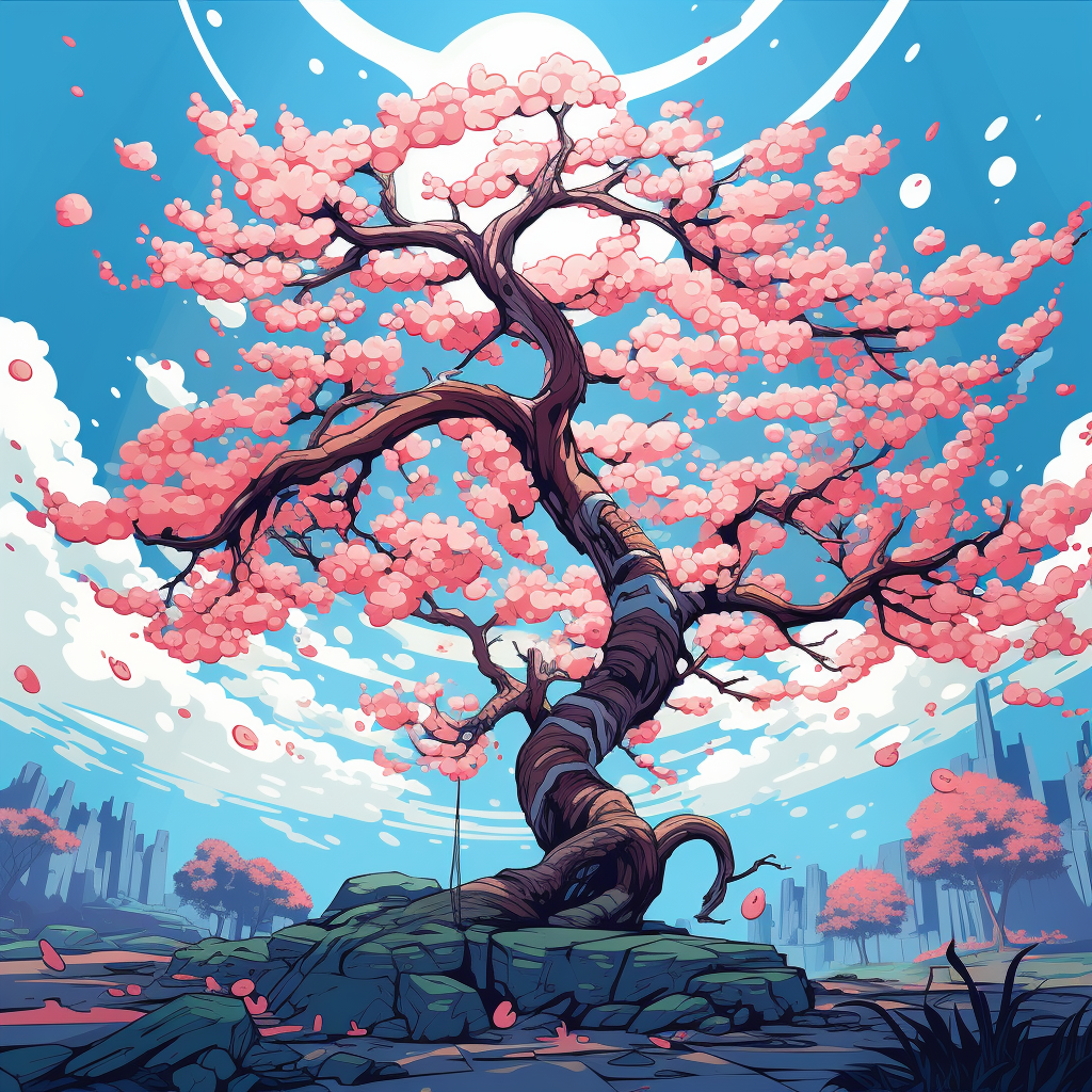 Illustration of cherry blossom tree