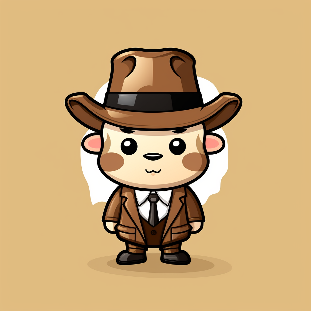 Minimalist Cartoon Cow Detective