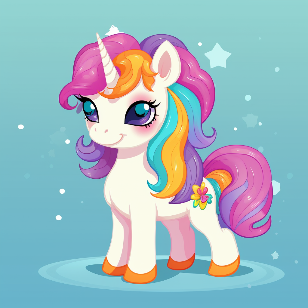 cute unicorn flat design vector