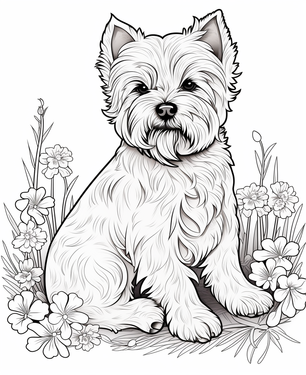 Cartoon dog coloring page for kids