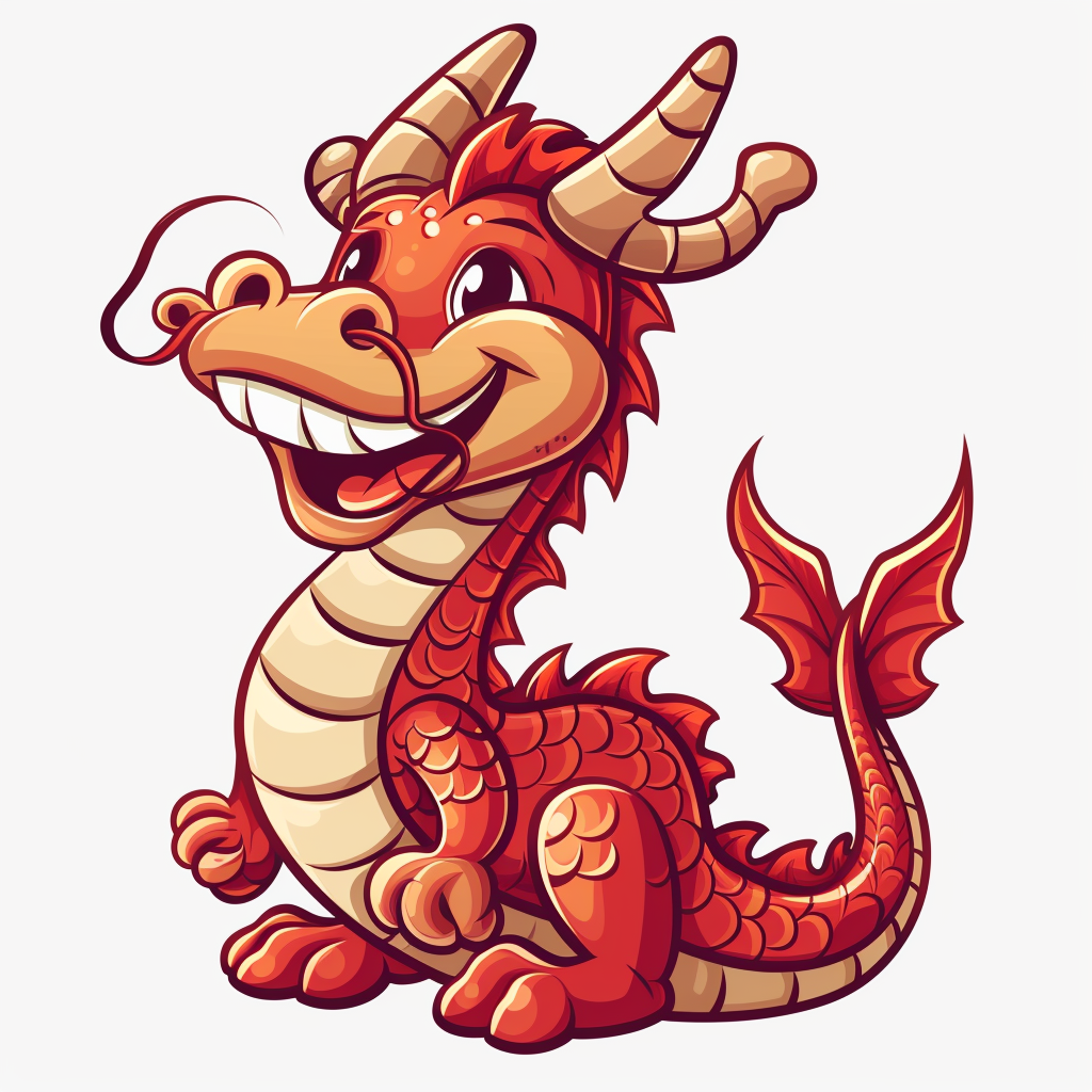 Funny cartoon dragon clipart illustration