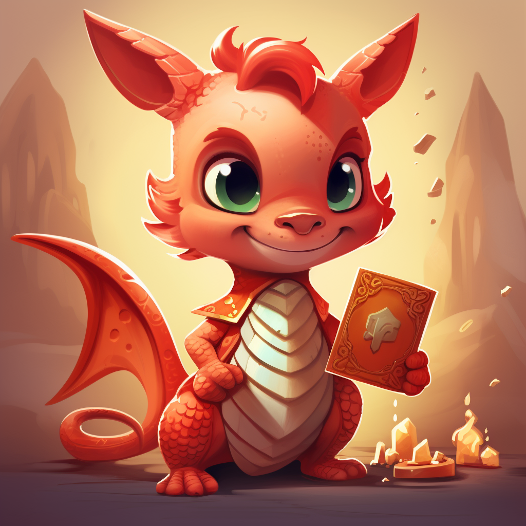 Super cute cartoon dragon holding a lucky red envelope