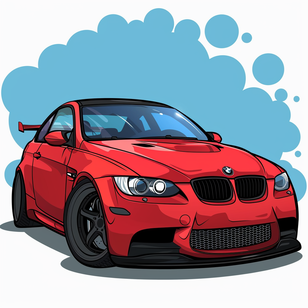 Cartoon BMW M3 car