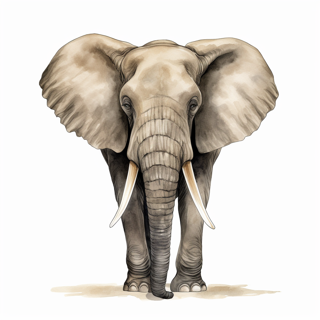 Cartoon elephant seen from behind