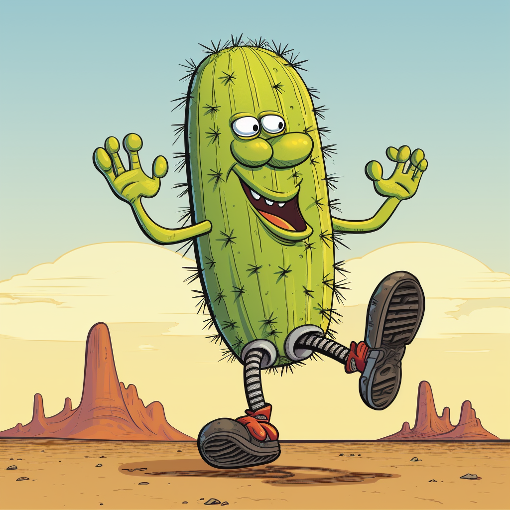 Foot stepping on cactus