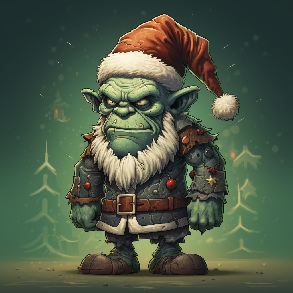 Funny Cartoon Frankenstein Santa Claus