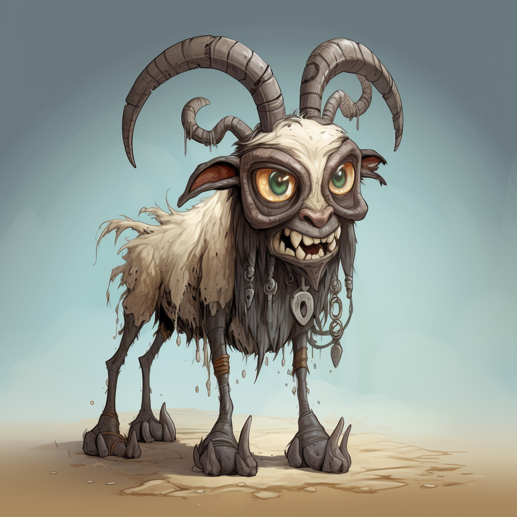 Cute Goat Spider Hybrid Cartoon