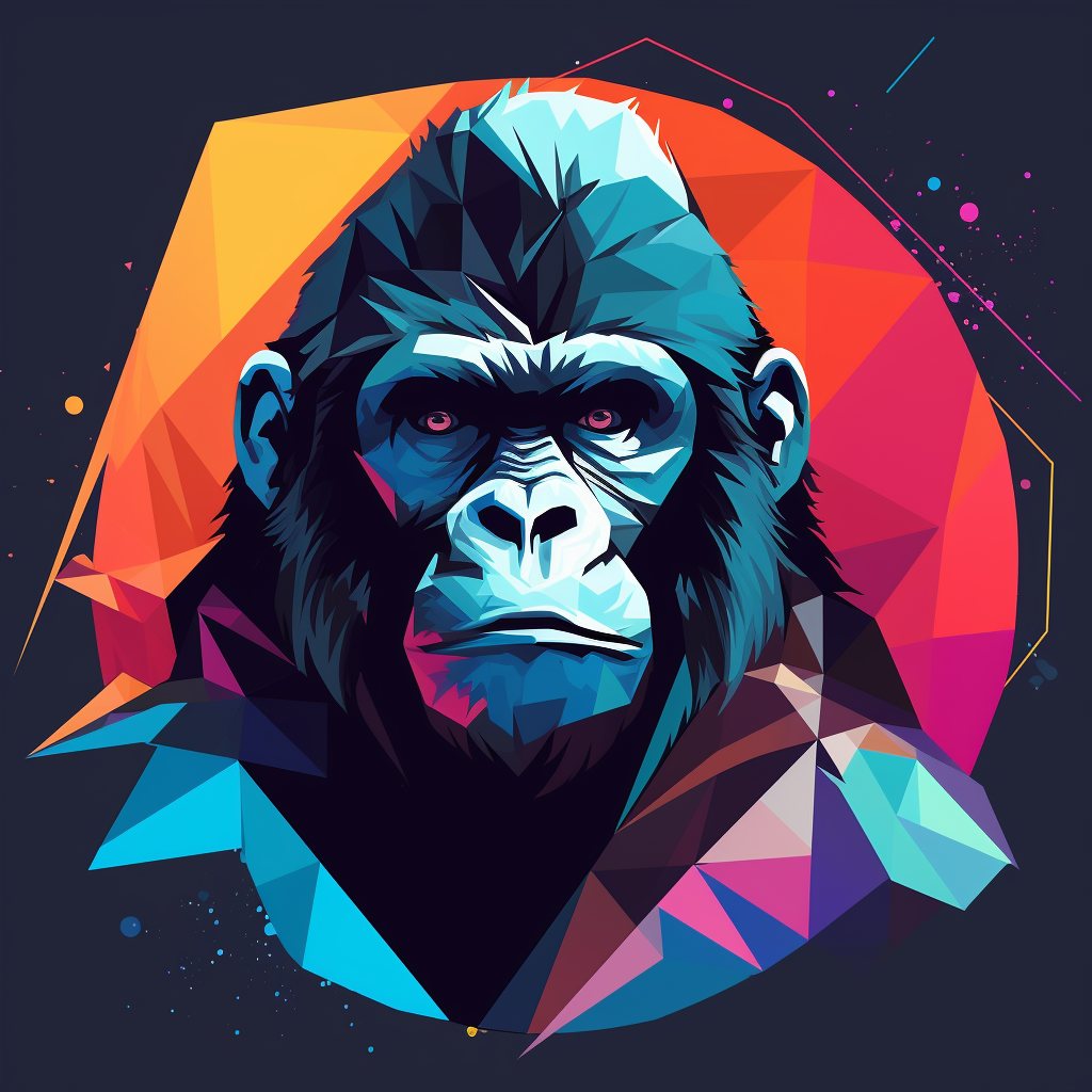 Cartoon gorilla in branding style