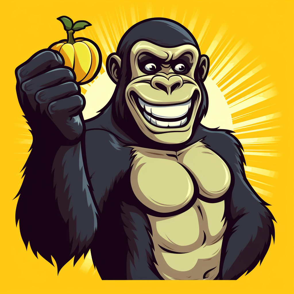 Cartoon gorilla with banana