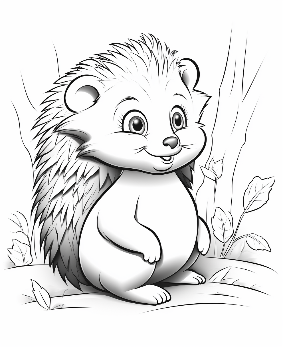 Hedgehog coloring page for kids