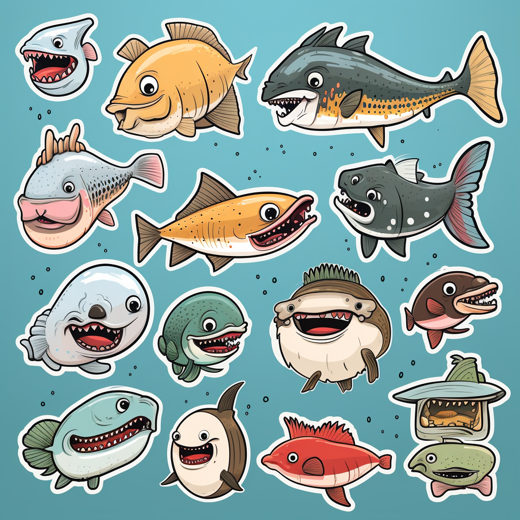 Hipster sea creatures smiling vector image