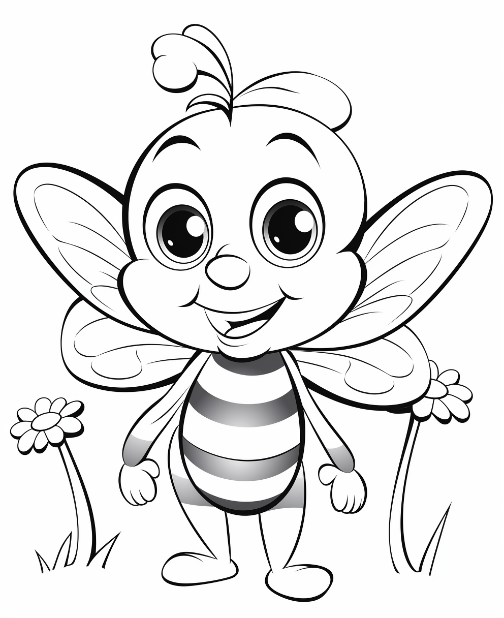 Honeybee coloring page for kids