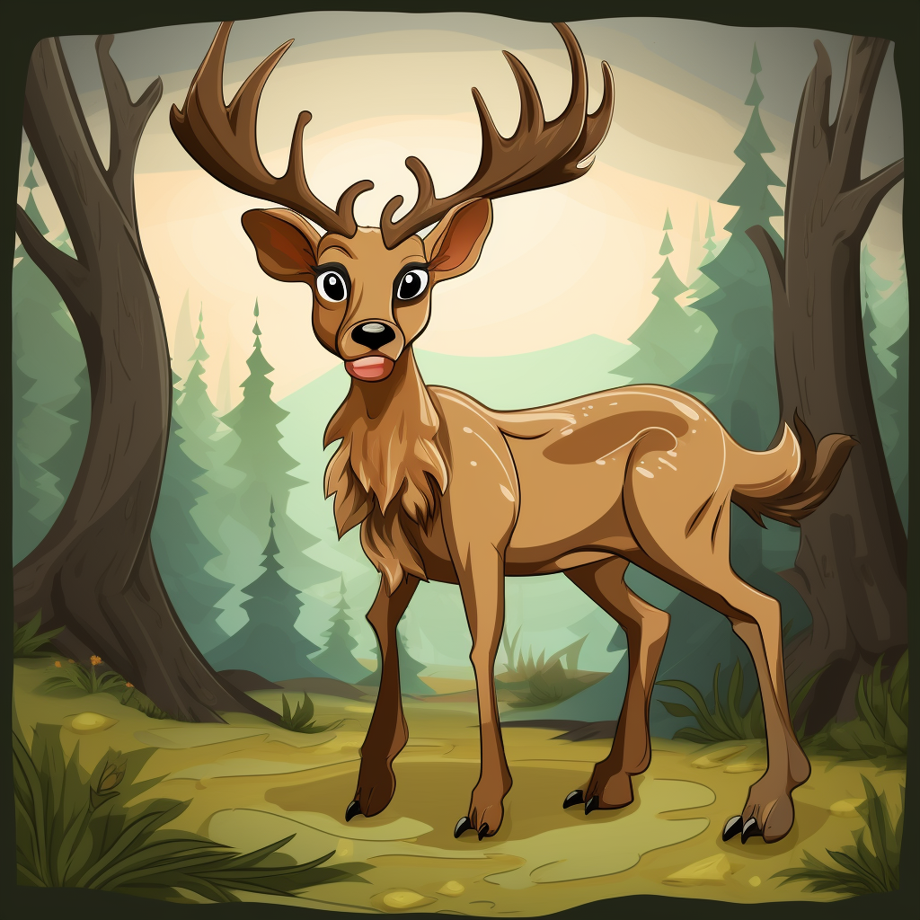 Adorable cartoon image of a deer