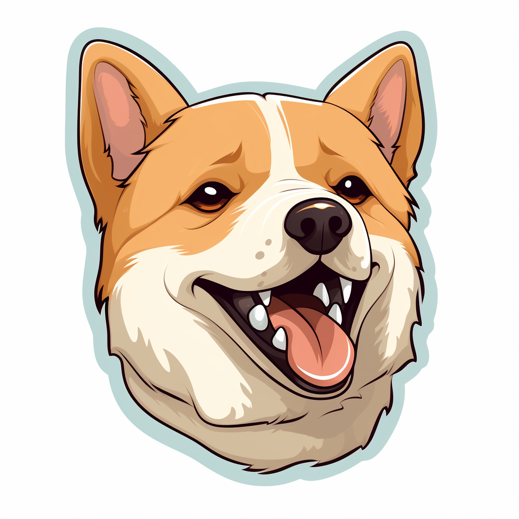 Cartoon Inu Dog Smile Tongue