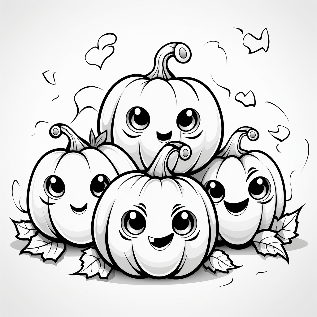 Cute Halloween Pumpkin Coloring Page