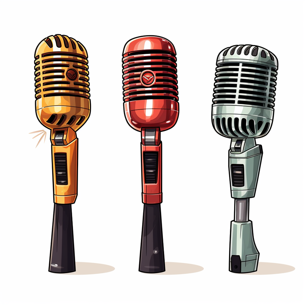 Four cartoon microphone concepts