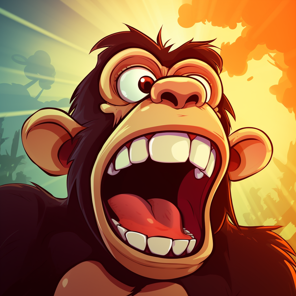 Angry cartoon monkey swearing