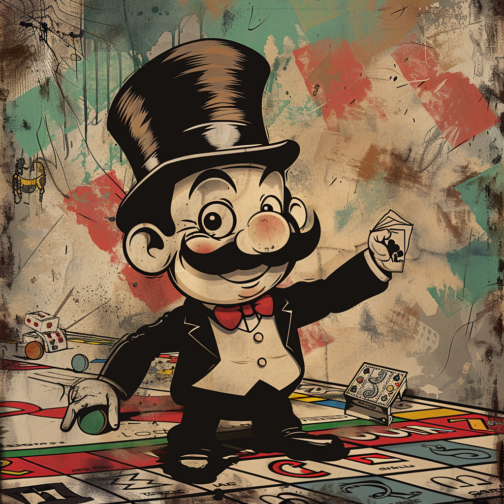 Cartoon Monopoly Man Artwork