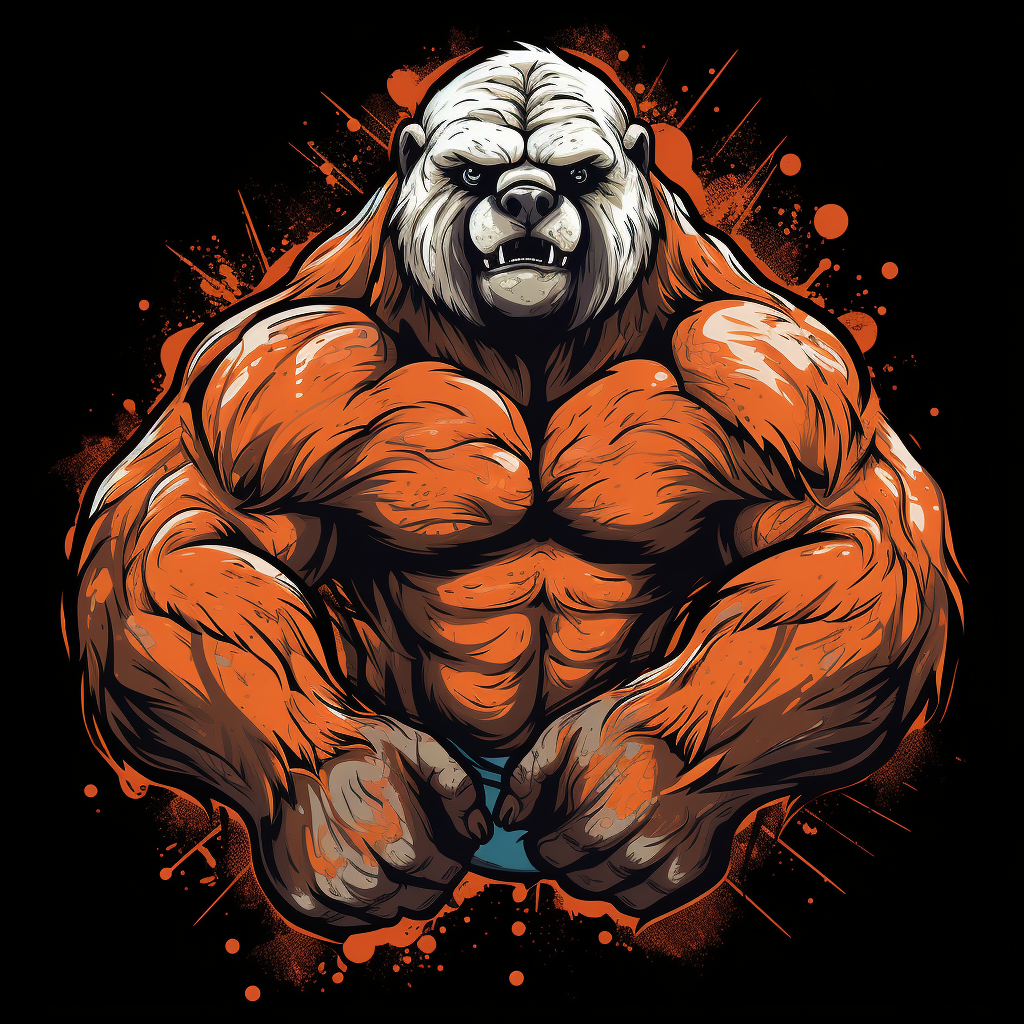 Cartoon Muscular Sloth T-Shirt Design