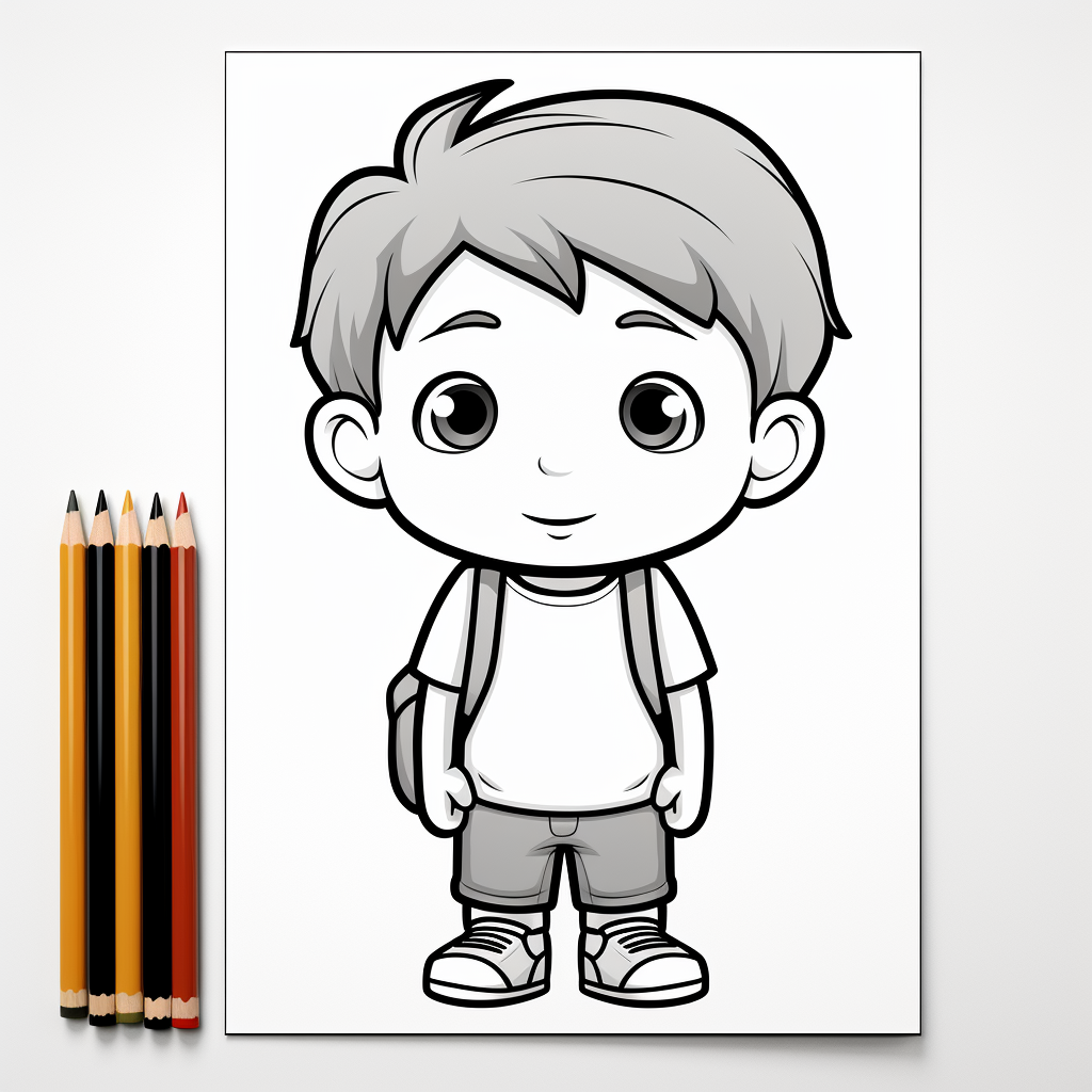 Cartoon pencil coloring page for kids