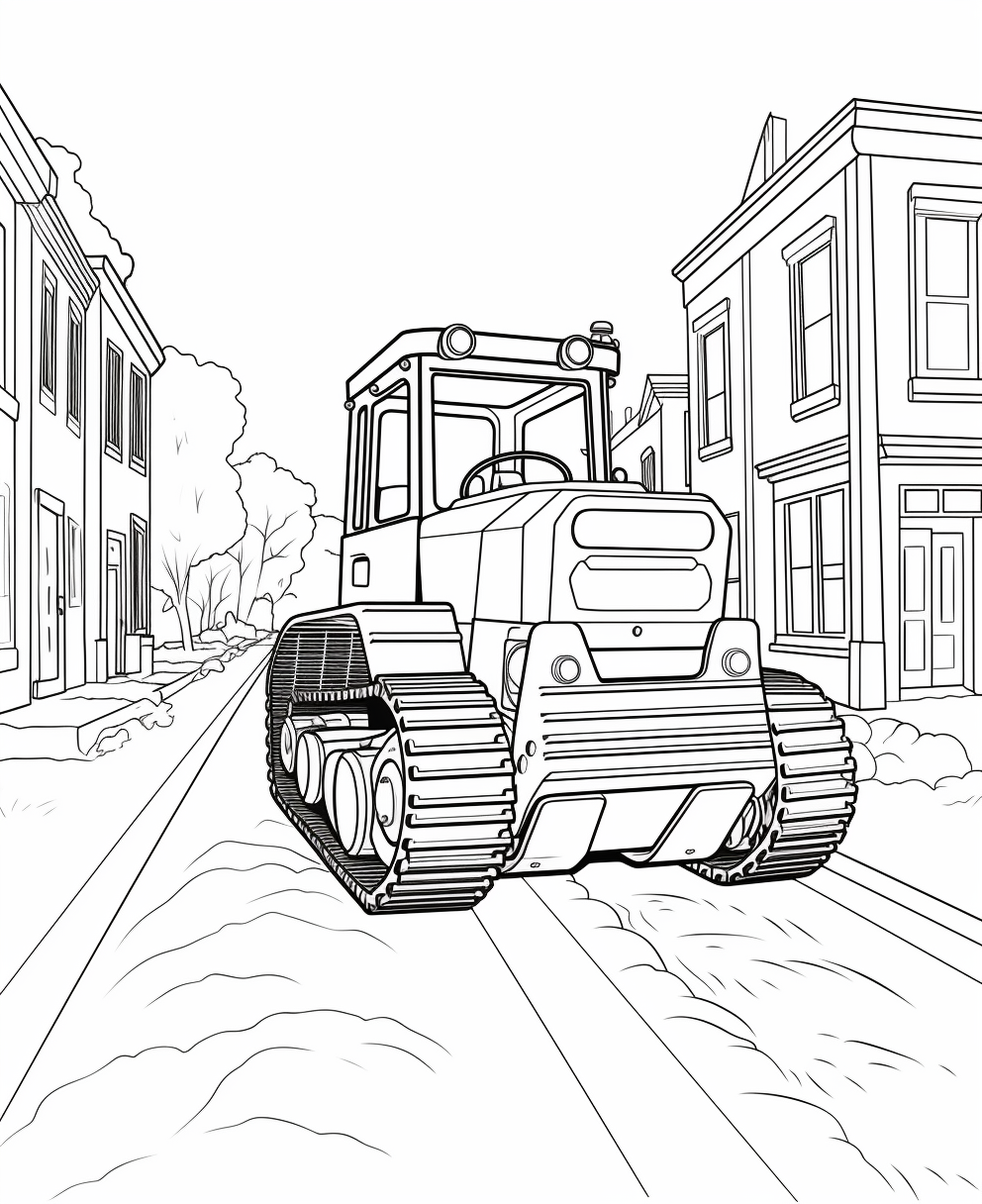 Road Construction Coloring Page for Kids