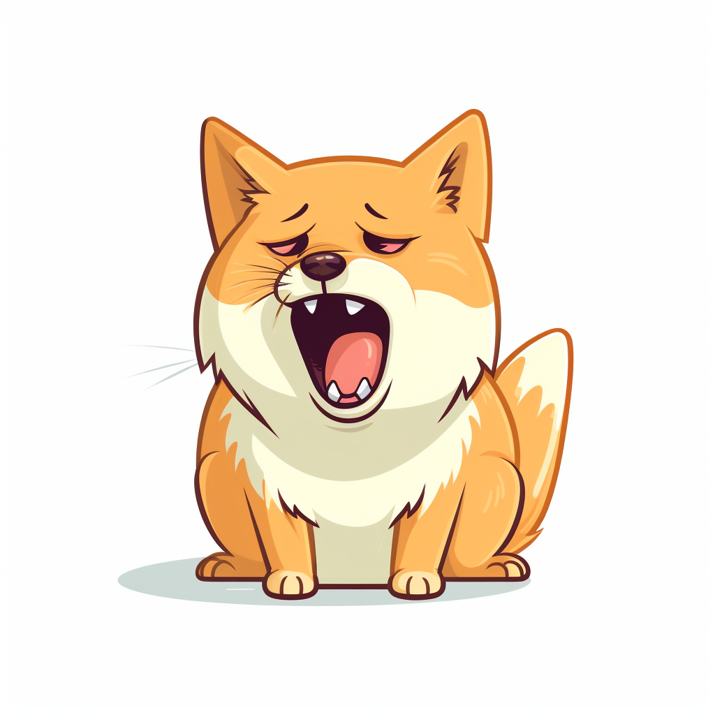 Cartoon Shiba with confusing expression