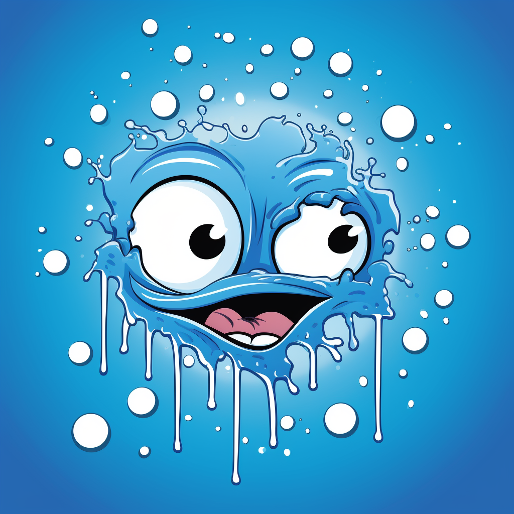 Cartoon splats on blue background