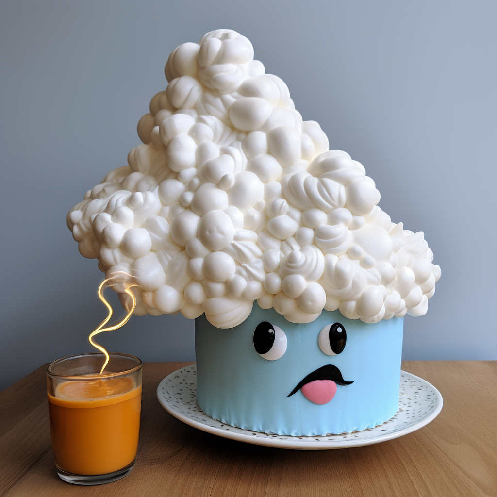 Cartoon thought bubble cake