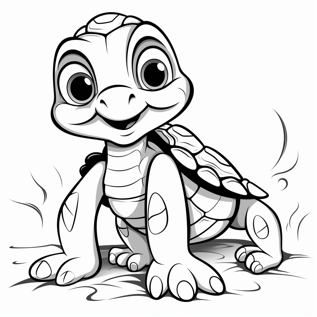 Turtle coloring book illustration