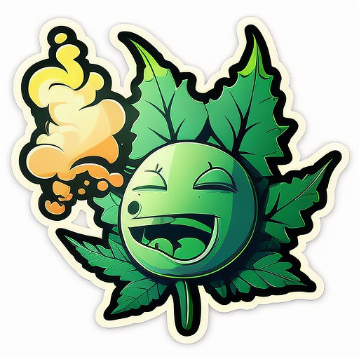 Cartoon Weed Leaf Smoking Joint