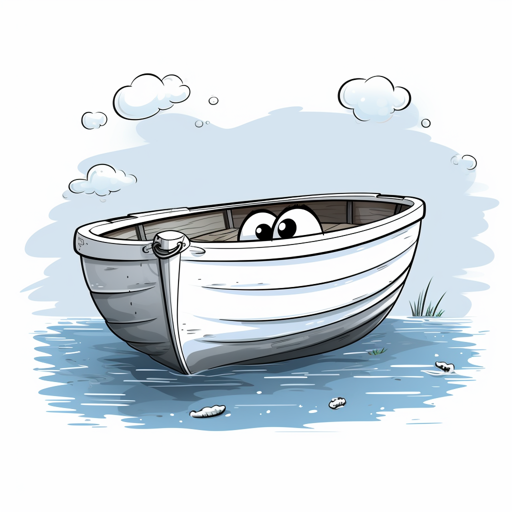 Clean cartoon white boat image