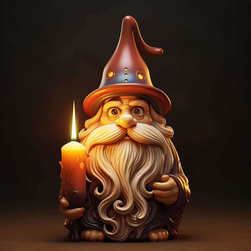 Cartoon wizard candle in shape