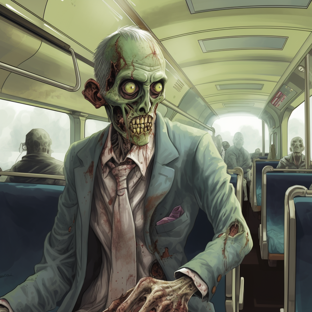 Cartoon zombie man speaking from front