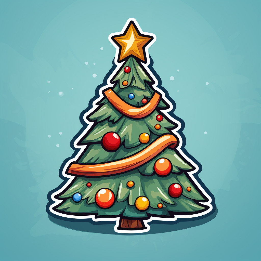 Cartoon Christmas Sticker Background