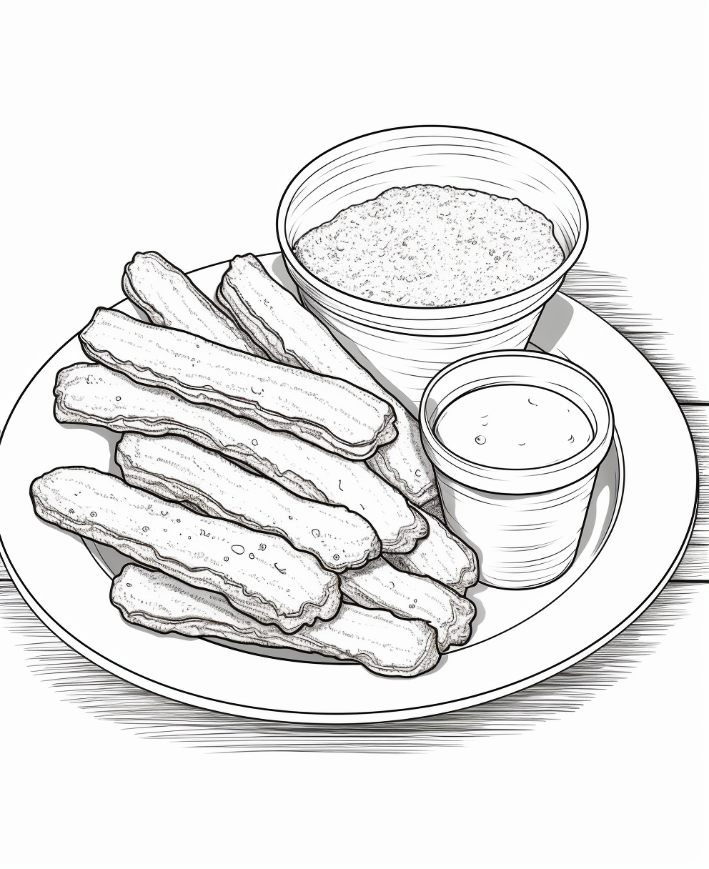 Cartoon Churros with Dipping Sauce