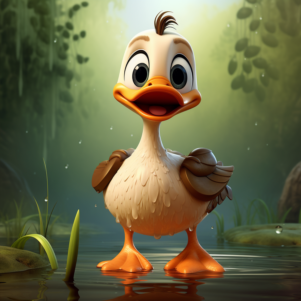 Cute cartoon duck illustration