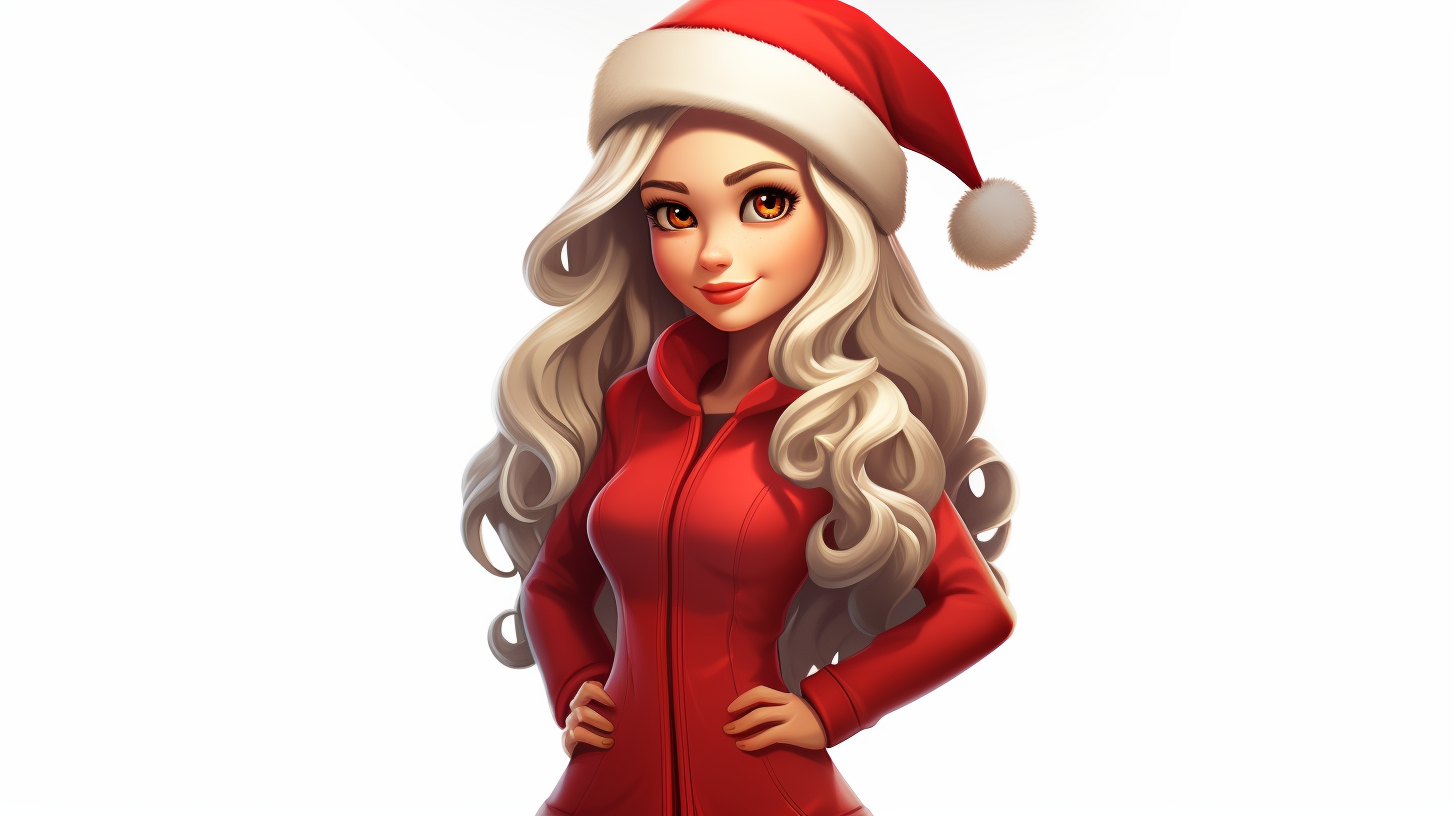 Cartoon female in Santa costume