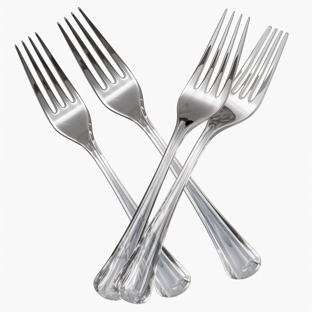 Cartoon forks on transparent background