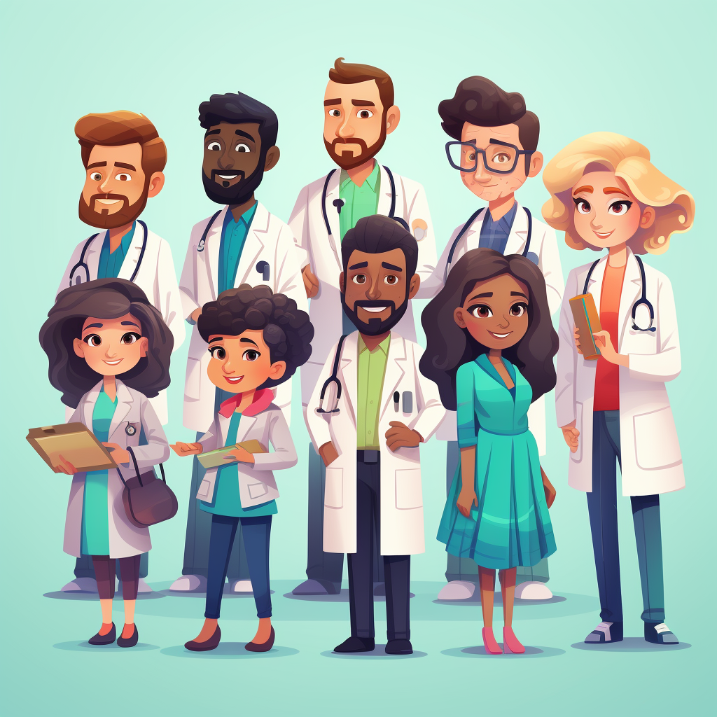 Diverse scientists in lab coats