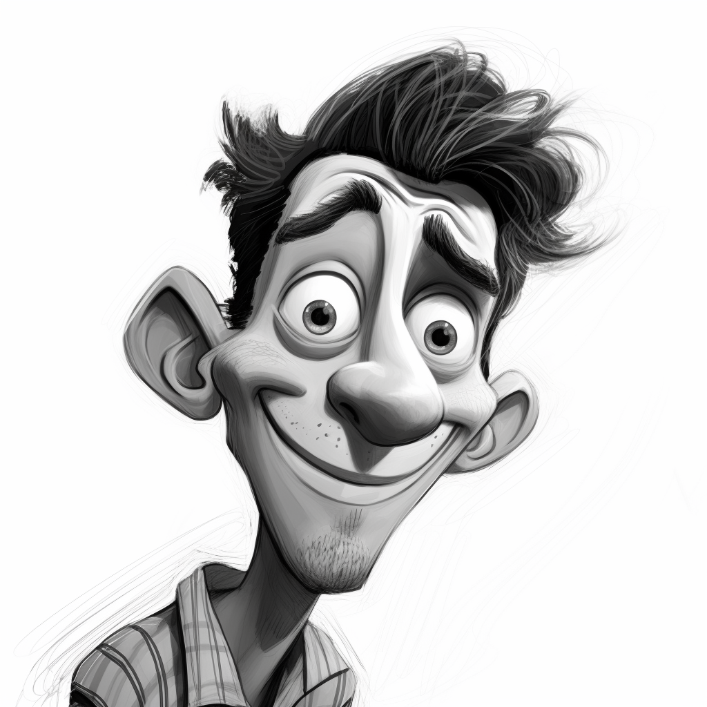 Cartoon narrator with friendly expression