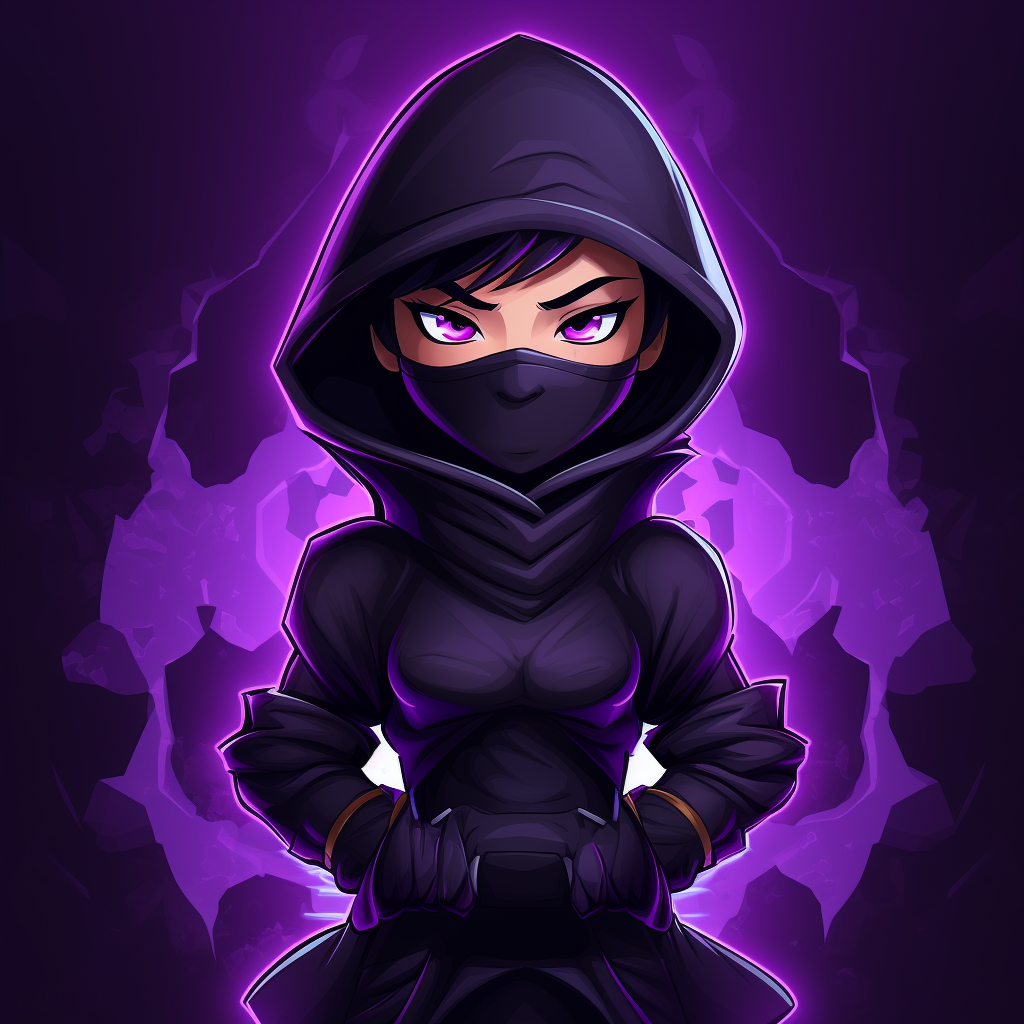 Ninja girl in black and purple outfit