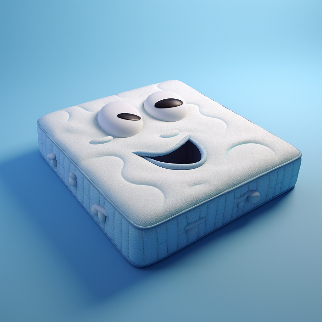 Cute cartoon mattress with a smiling face