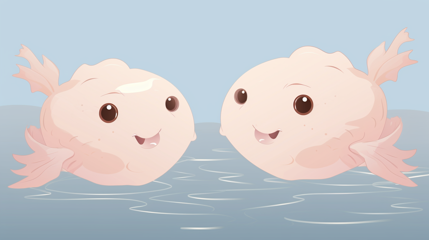 Cute Cartoon of Two Blobfish