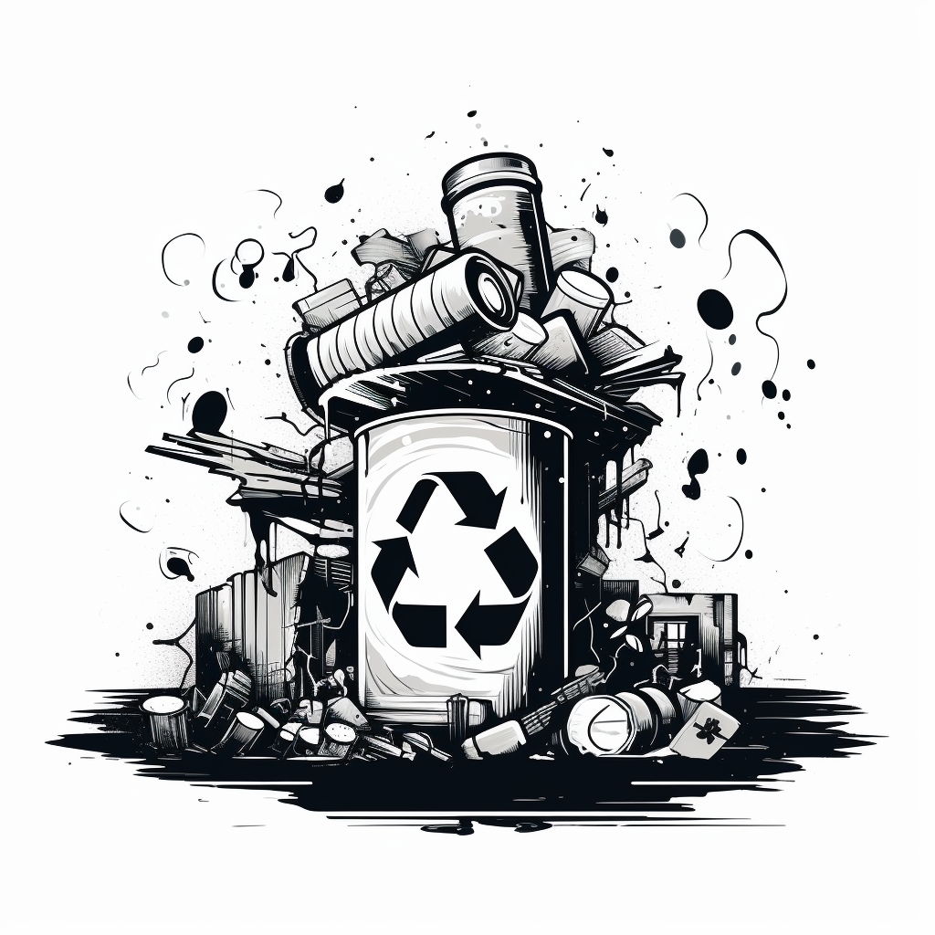 Cartoonish graffiti recycling logo