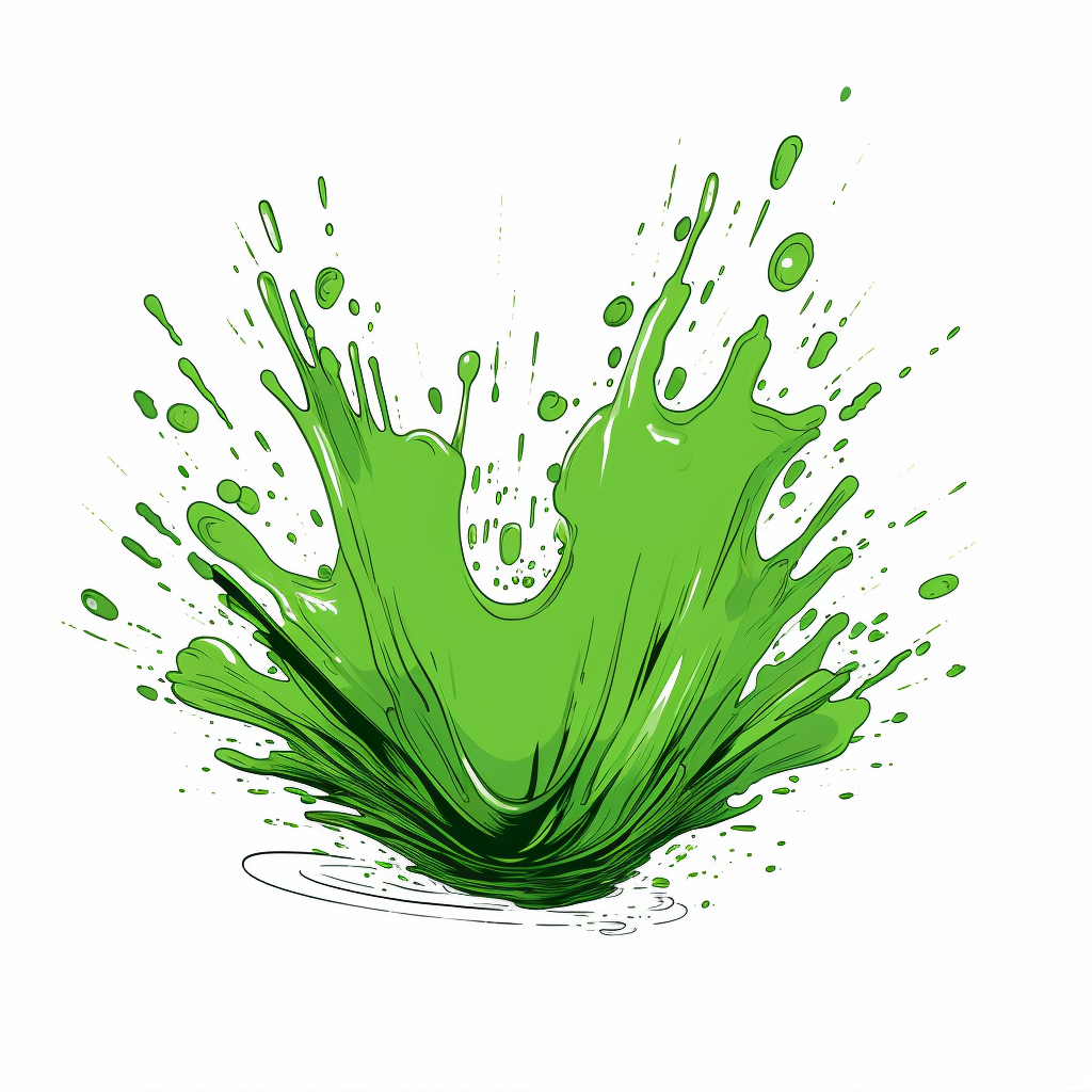 Cartoonish green splash illustration