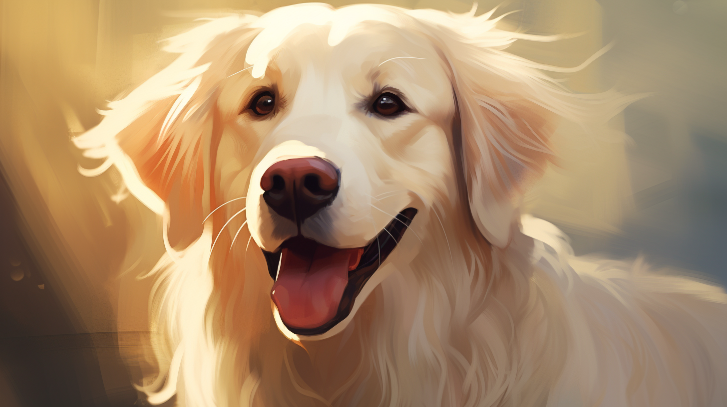 Cute white golden retriever cartoon